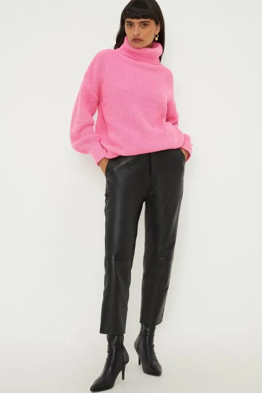 Longline Roll Neck Chunky Jumper