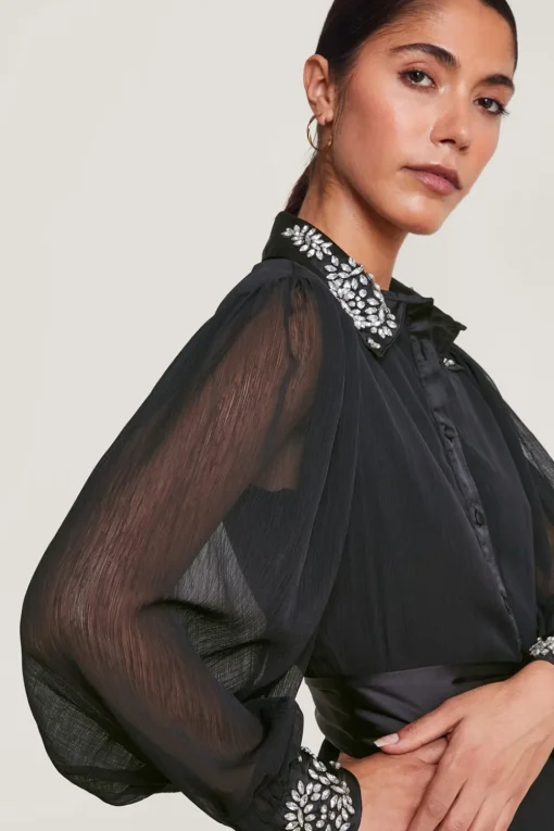 Lorenna Embellished Shirt Dress