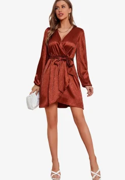 Luxury Long Sleeve Wrap Top Mini Dress