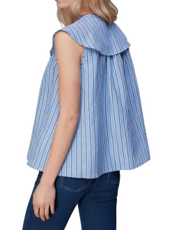Maggie Stripe Collar Top-Striped