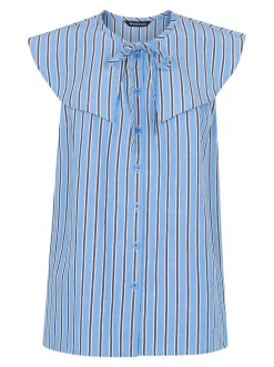 Maggie Stripe Collar Top-Striped