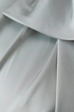 Maternity One Shoulder Bow Satin Maxi Bridesmaid Dress