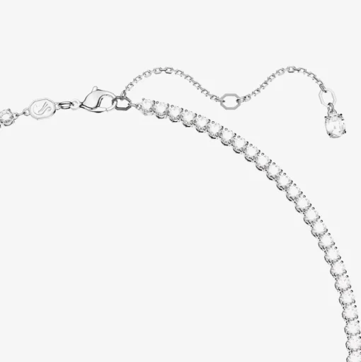 Matrix Green Mixed Cuts Rhodium Plated Tennis Necklace 5666168