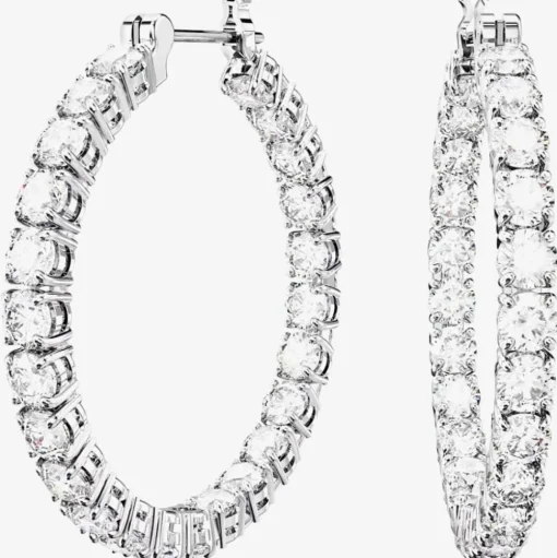 Matrix White Cubic Zirconia Hoop Earrings 5647715