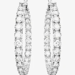 Matrix White Cubic Zirconia Hoop Earrings 5647715