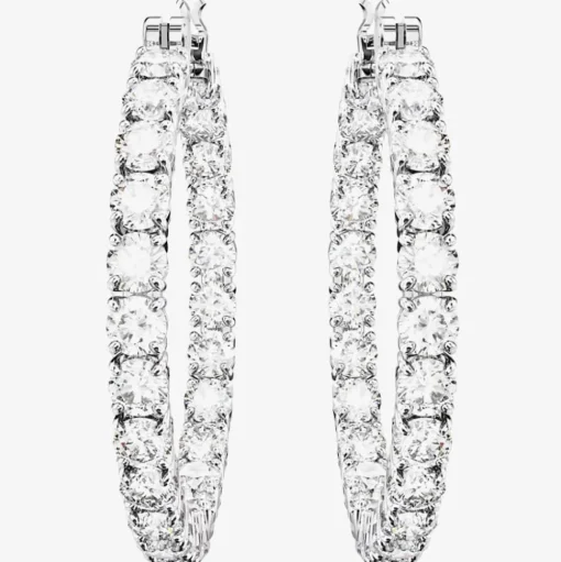 Matrix White Cubic Zirconia Hoop Earrings 5647715
