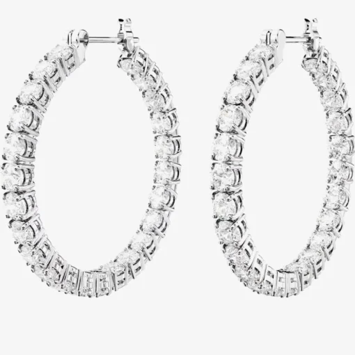 Matrix White Cubic Zirconia Hoop Earrings 5647715