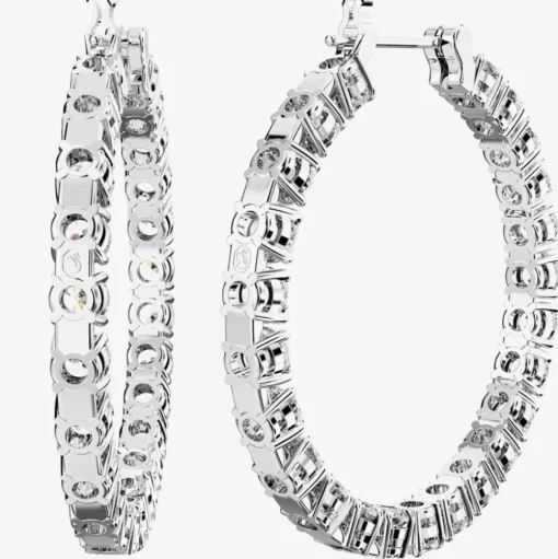 Matrix White Cubic Zirconia Hoop Earrings 5647715
