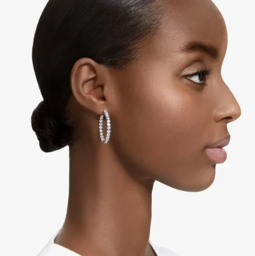 Matrix White Cubic Zirconia Hoop Earrings 5647715