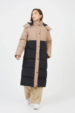 Maxi Contrast Hooded Puffer Jacket