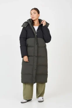 Maxi Contrast Hooded Puffer Jacket