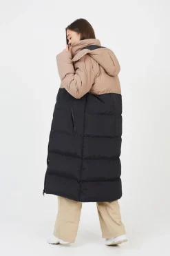 Maxi Contrast Hooded Puffer Jacket