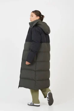 Maxi Contrast Hooded Puffer Jacket