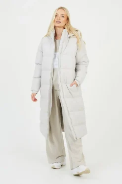 Maxi Hooded Puffer Jacket with Detachable Sleeves