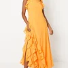 Mega Ruffle Chiffon Maxi Dress