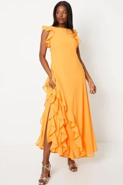 Mega Ruffle Chiffon Maxi Dress