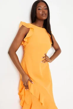 Mega Ruffle Chiffon Maxi Dress