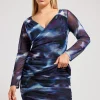 Mesh Abstract Print Top