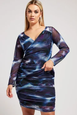 Mesh Abstract Print Top