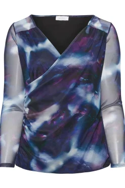 Mesh Abstract Print Top