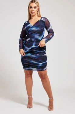 Mesh Abstract Print Top