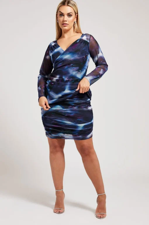 Mesh Abstract Print Top