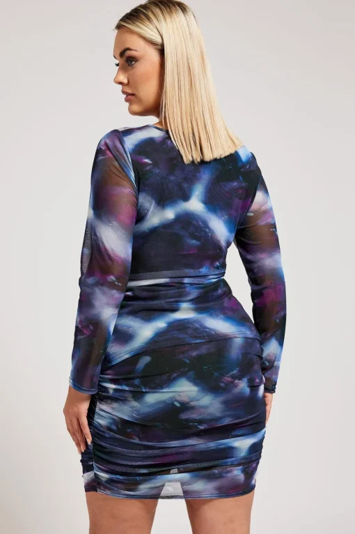 Mesh Abstract Print Top