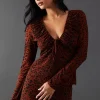 Mesh Gathered Drawstring Fitted Top