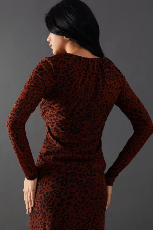 Mesh Gathered Drawstring Fitted Top