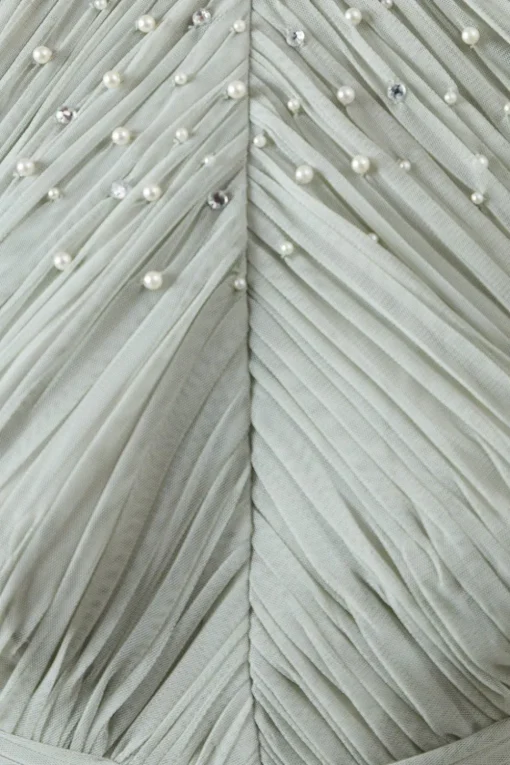 Mesh Halterneck Bridesmaid Maxi Dress