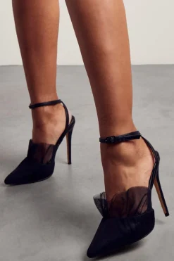 Mesh Strappy Heels