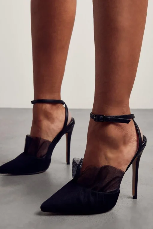 Mesh Strappy Heels