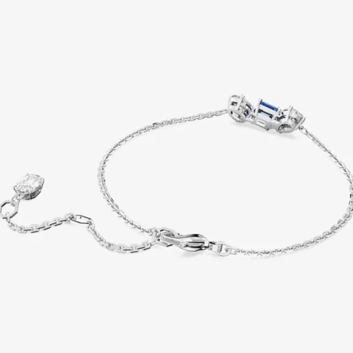 Mesmera Blue Mixed Cuts Rhodium Plated Bracelet 5668359