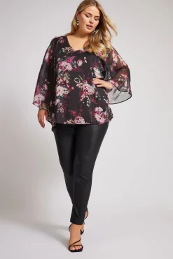 Metallic Cape Blouse