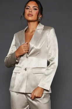 Metallic Double Breasted Blazer