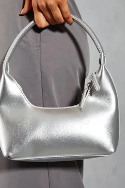 Metallic Double Zip Handbag