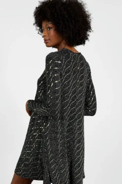 Metallic Mirror Swing Dress