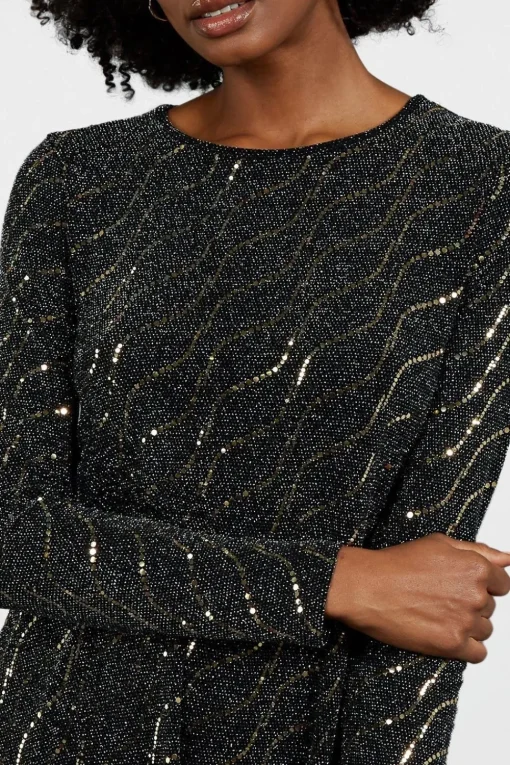 Metallic Mirror Swing Dress