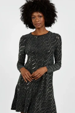 Metallic Mirror Swing Dress