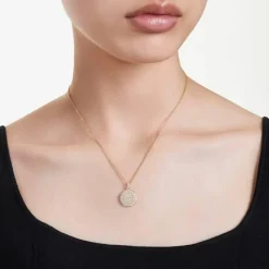 Meteora Gold Plated White Crystal Necklace 5683443