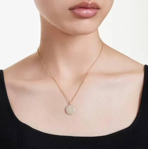 Meteora Gold Plated White Crystal Necklace 5683443