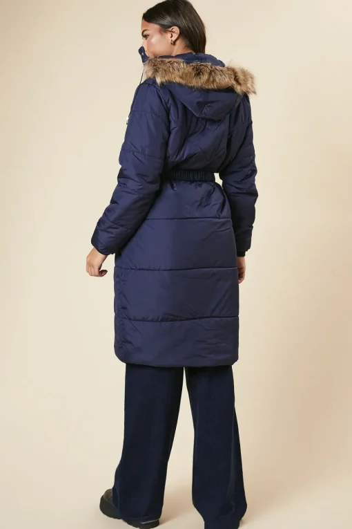 Midi Luxe Padded Belted Coat