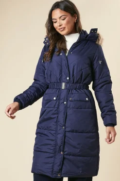 Midi Luxe Padded Belted Coat