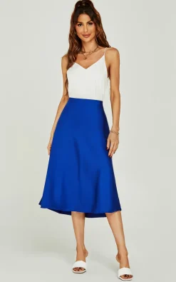 Midi Skirt In Royal Blue