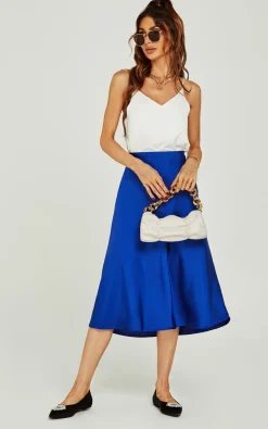 Midi Skirt In Royal Blue
