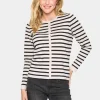 MilaSZ Striped Buttons Slim Fit Cardigan-
