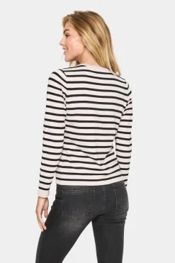 MilaSZ Striped Buttons Slim Fit Cardigan-