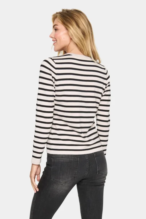MilaSZ Striped Buttons Slim Fit Cardigan-