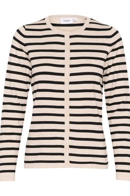 MilaSZ Striped Buttons Slim Fit Cardigan-