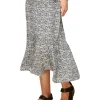 Mixed Animal Tiered Skirt-Animal Print